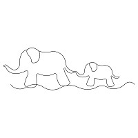 mama baby elephant border 001